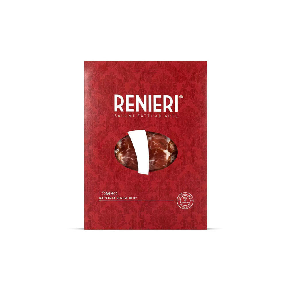 Lombo-di-cinta-senese-Renieri-affettato Lombo di Cinta Senese Dop RENIERI tagliato a mano